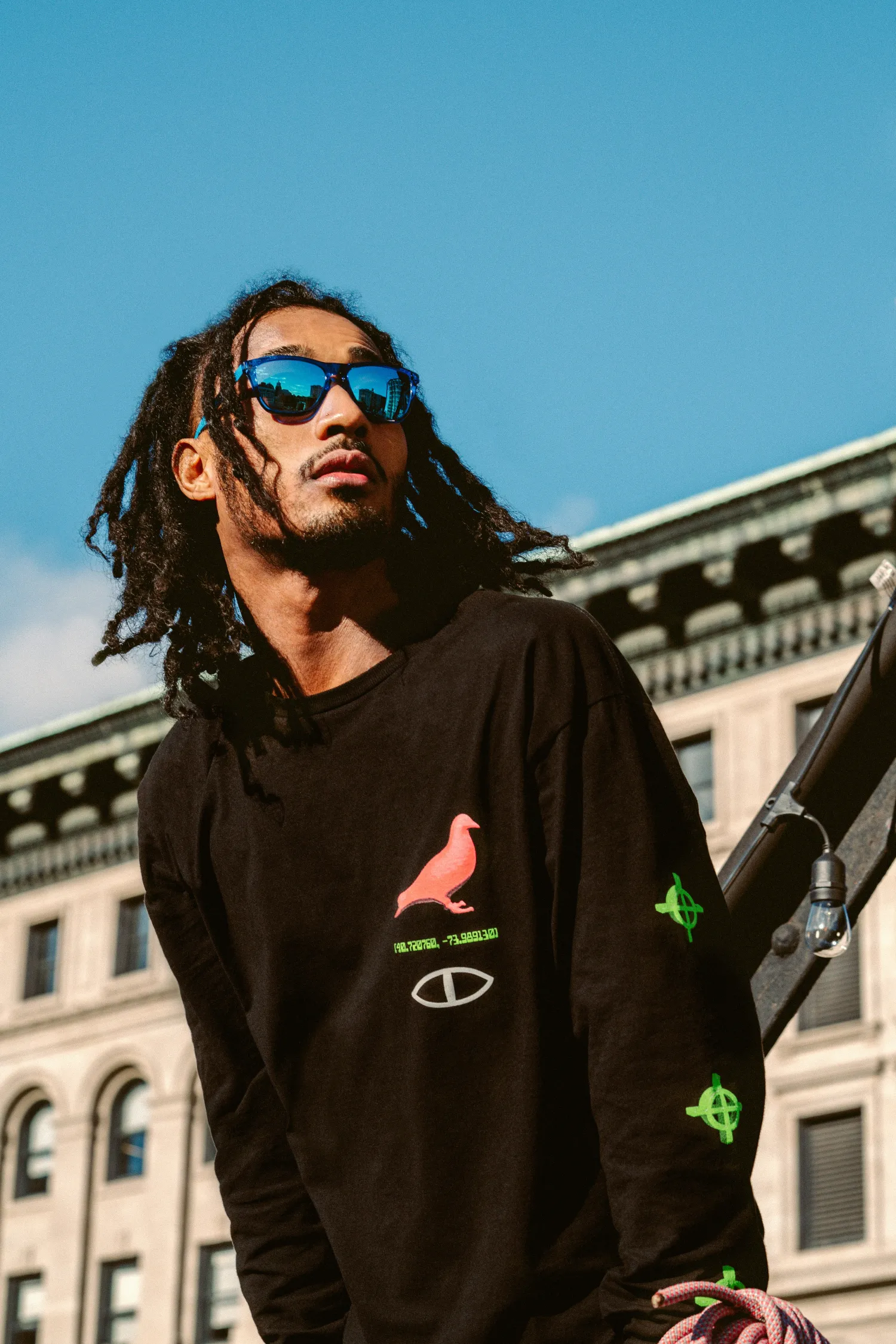 Poler Long Sleeve Tees>Thermo Pigeon Longsleeve Staple Black