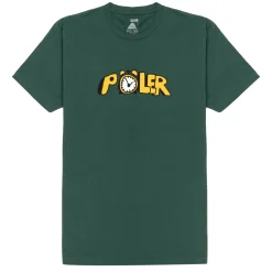 Poler Tee Shirts>When Are We Tee Forest Green